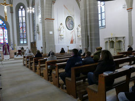 Bischof Dr. Michael Gerber besucht St. Crescentius (Foto: Karl-Franz Thiede)